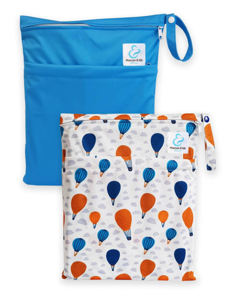Lot de 2 Sacs imperméables pour ranger et transporter les couches lavables et maillot de bain de bébé