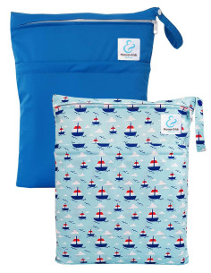 Set of 2 waterproof bags to store and carry the Pocket diapers and baby swimsuit