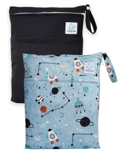 Set of 2 waterproof bags to store and carry the Pocket diapers and baby swimsuit