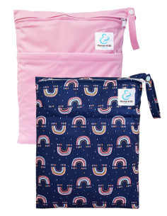 Set von 2 wasserdichten Taschen zum Laden und Transportieren windeln Waschbarer und Baby-Badeanzug