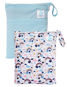 Set of 2 waterproof bags to store and carry the washable layers and baby swimsuit