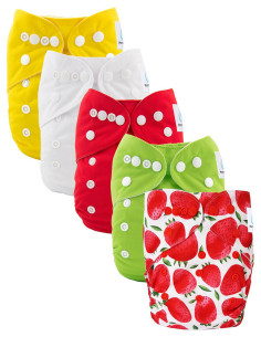 Conjunto de 5 capas lavables escalables con sus inserciones ultra absorbentes