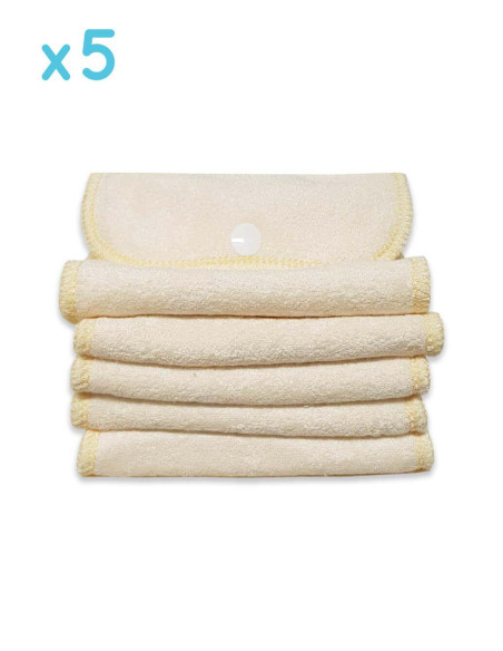 LOT DE 10 Inserts 100% en Bambou pour couches lavables Te2