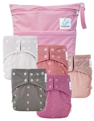 Lot of 5 layers washable full scalable all in a bamboo insert