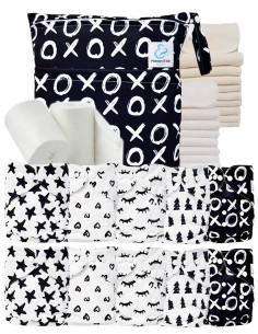 Pack complet 10 couches lavables inserts sac imperméable et voiles de protection