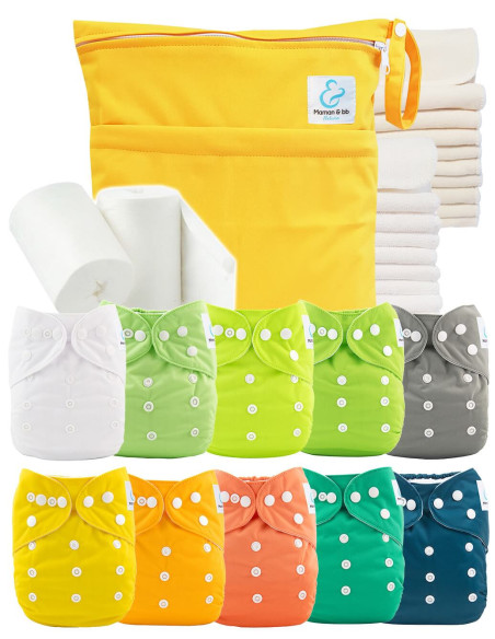 Pack complete 10 layers washable inserts waterproof bag and protective sails