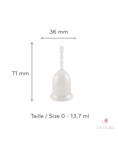 Coupe menstruelle Claricup Colorless - Taille 0