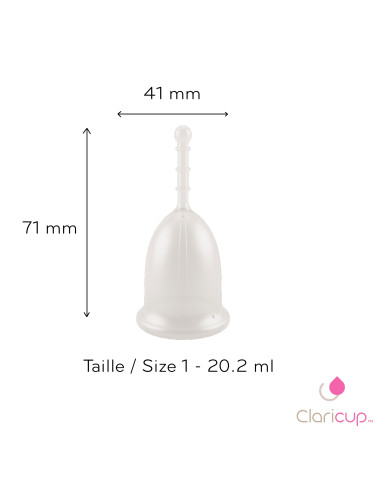 Coupe menstruelle Claricup Colorless - Taille 1