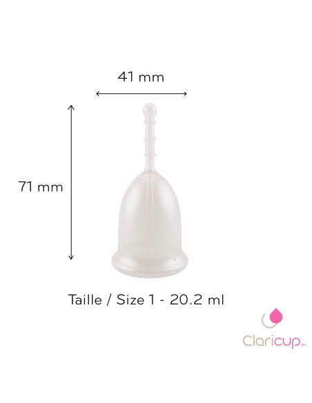 Corte menstrual incoloro de Claricup - Tamaño 1