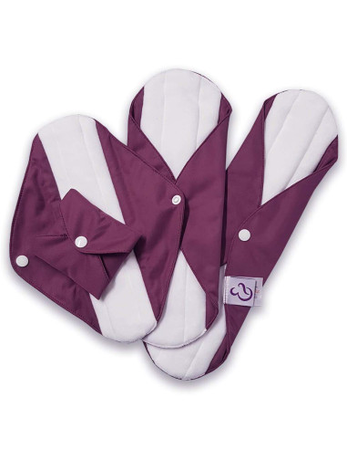 Lot de 4 serviettes hygiéniques lavables certifiées Oeko Tex standard 100 classe 1 en Coton