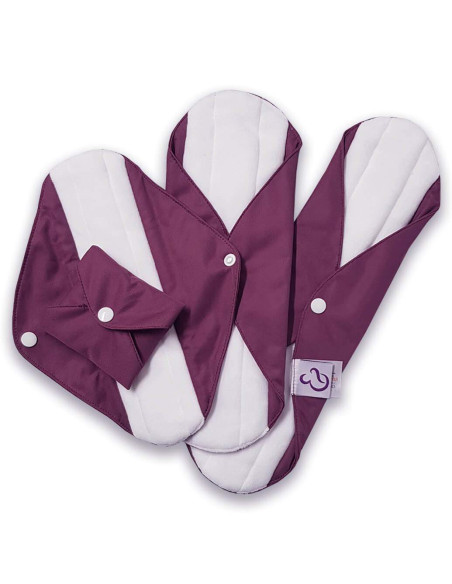 Lot de 4 serviettes hygiéniques lavables certifiées Oeko Tex standard 100 classe 1 en Coton