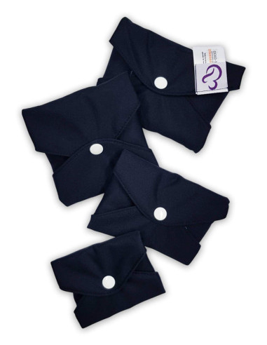 Lot de 4 serviettes hygiéniques lavables certifiées Oeko Tex standard 100 classe 1 en Coton