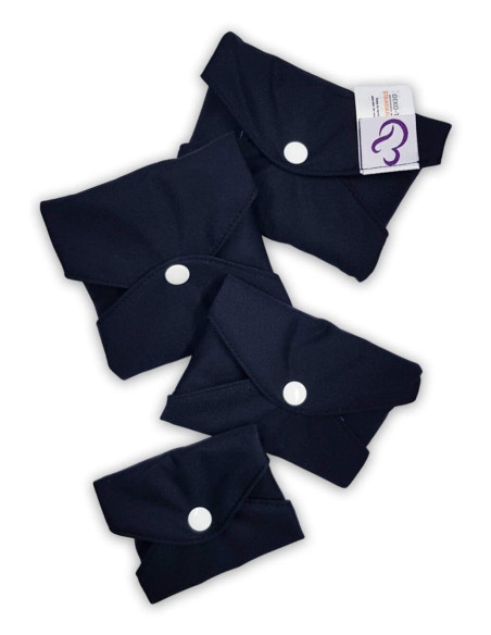 Lot de 4 serviettes hygiéniques lavables certifiées Oeko Tex standard 100 classe 1 en Coton