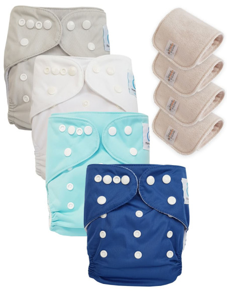 Lot de 4 Couches lavables tout en Un Te1Sensitive