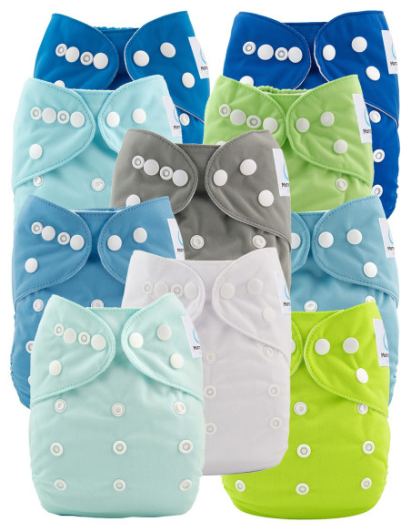 Lot de 10 de Couches lavables te1 évolutives et inserts tons roses