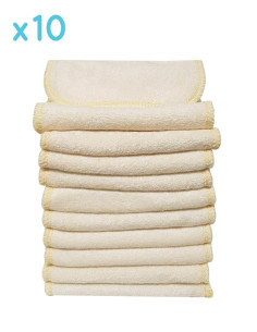 Set of 10 100% inserts in bamboo for washable layers Te1