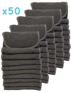Set of 50 inserts in bamboo charcoal and microfiber for washable layers