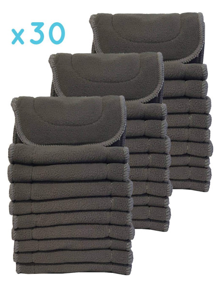 Conjunto de 30 inserciones en carbón de bambú y microfibra para capas lavables