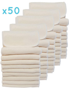 Conjunto de 50 inserciones en carbón de bambú y microfibra para capas lavables