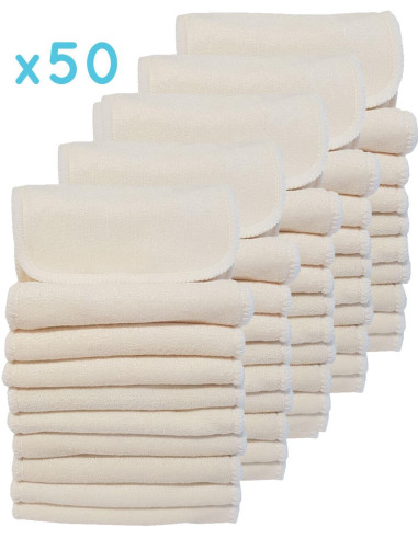 Set of 50 inserts in bamboo charcoal and microfiber for Pocket diapers