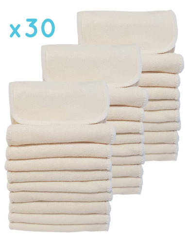 Lot de 30 inserts en charbon de bambou et microfibre pour couches lavables