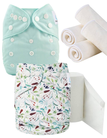 Pack Découverte couches lavables te1 insert et voiles de protection, optez pour le geste zero dechet