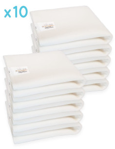 Set of 10 bamboo folding inserts for washable layers