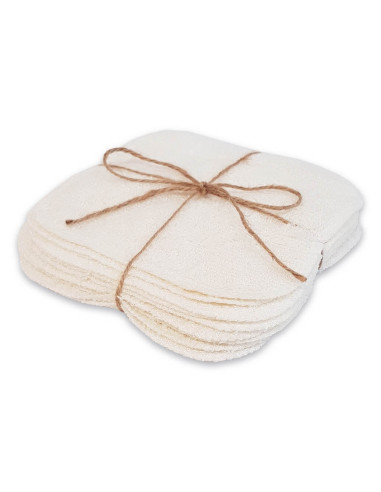 Lingettes lavables écologiques et économiques en éponge 100% coton pas cher