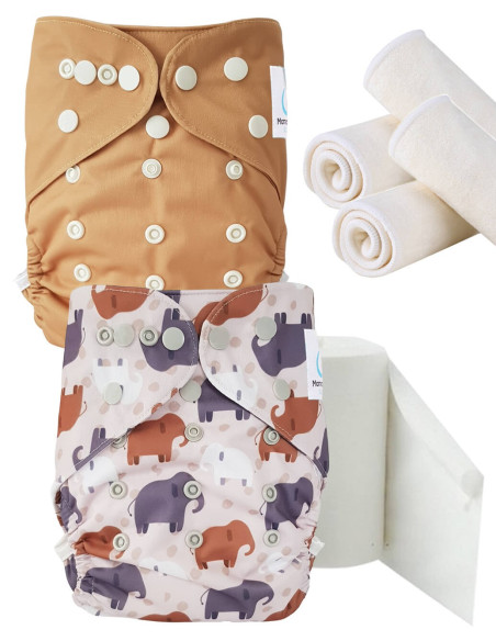 pack découverte , kit de démarrage couches lavables insert et feuillets de protection