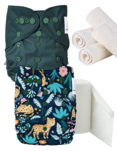 pack découverte , kit de démarrage couches lavables insert et feuillets de protection