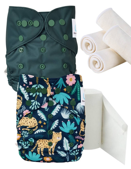 pack découverte , kit de démarrage couches lavables insert et feuillets de protection