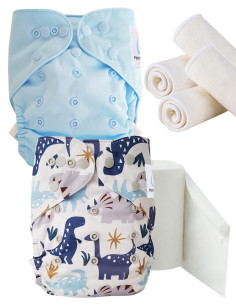 pack découverte , kit de démarrage couches lavables insert et feuillets de protection