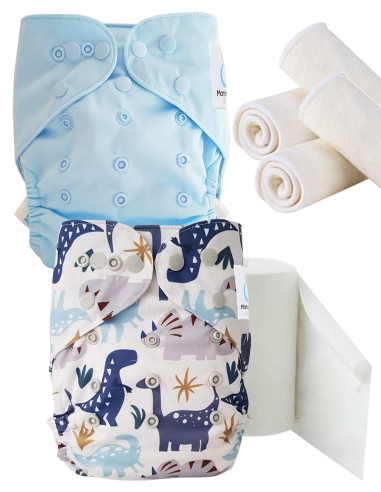 pack découverte , kit de démarrage couches lavables insert et feuillets de protection