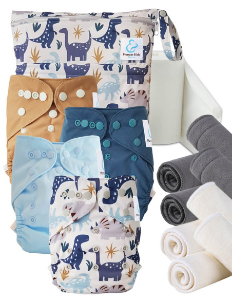 Kit de lancement couches lavables Start and Go TE2 Avec inserts en bambou