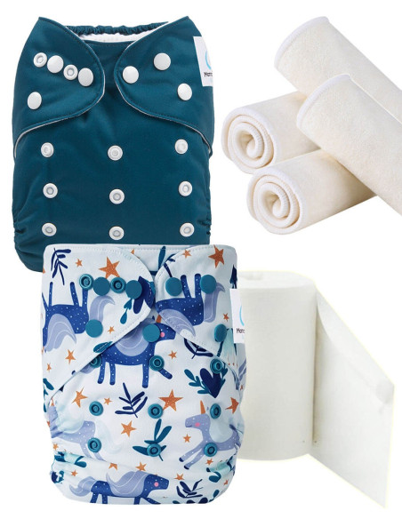 Pack Découverte couches lavables te1 insert et voiles de protection, optez pour le geste zero dechet