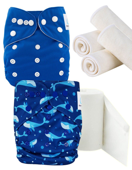 Pack Découverte couches lavables te1 insert et voiles de protection, optez pour le geste zero dechet