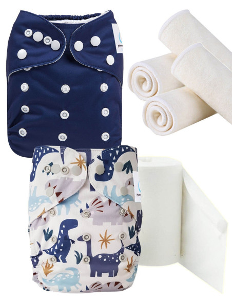 Pack Discovery Capas lavables Te1 Inserte y velas protectoras, opta por gesto de dechet cero