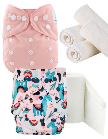 Pack Découverte couches lavables te1 insert et voiles de protection, optez pour le geste zero dechet