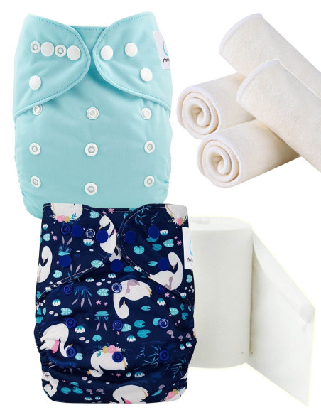 Pack Découverte couches lavables te1 insert et voiles de protection, optez pour le geste zero dechet