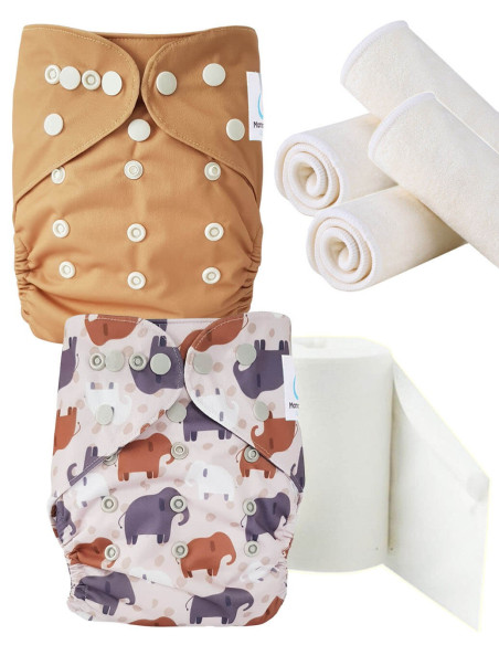 Pack Découverte couches lavables te1 insert et voiles de protection, optez pour le geste zero dechet