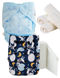 pack découverte , kit de démarrage couches lavables insert et feuillets de protection