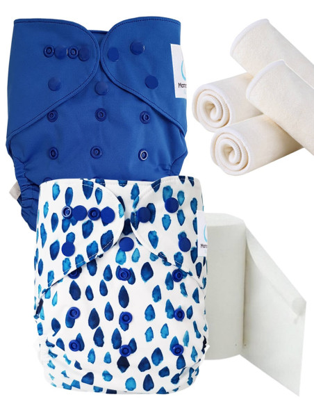 pack découverte , kit de démarrage couches lavables insert et feuillets de protection