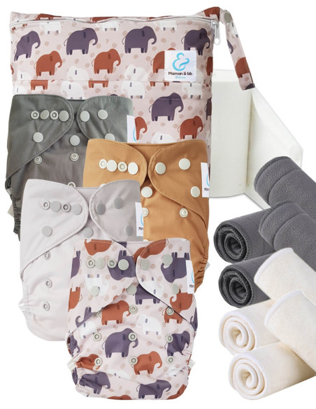Kit de lancement couches lavables Start and Go TE2 Avec inserts en bambou