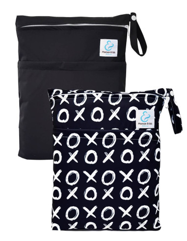 Set of 2 waterproof bags to store and carry the washable layers and baby swimsuit