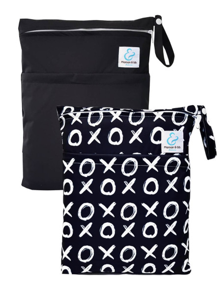 Set von 2 wasserdichten Taschen zum Laden und Transportieren windeln Waschbarer und Baby-Badeanzug