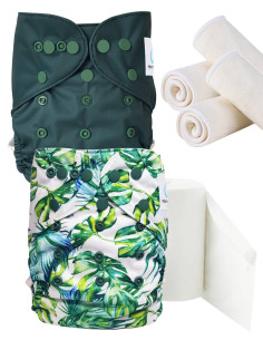 pack découverte , kit de démarrage couches lavables insert et feuillets de protection