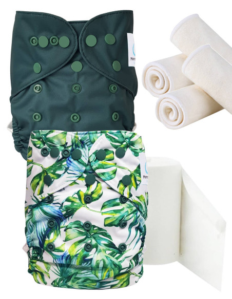 pack découverte , kit de démarrage couches lavables insert et feuillets de protection