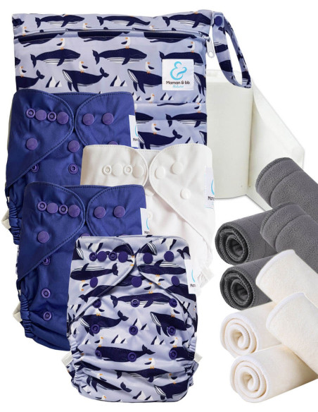 Kit de lancement couches lavables Start and Go TE2 Avec inserts en bambou