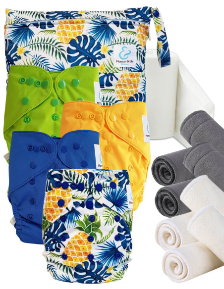 Start and Go TE2 washable layer launch kit with bamboo inserts