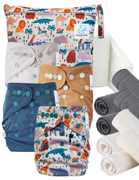 Iniciar y go TE2 Kit de lanzamiento de capa lavable con inserciones de bambú